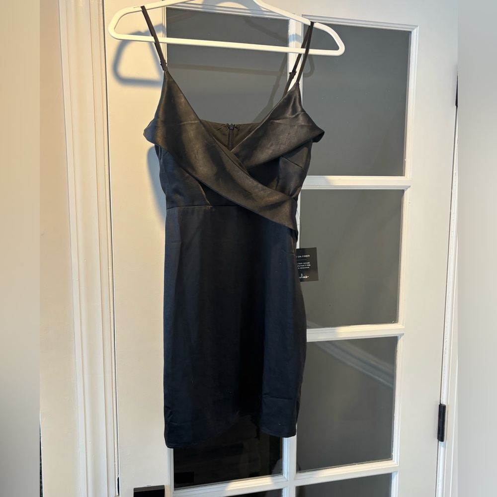 Women's Black Satin Dress -  Lulus Size Small NWOT